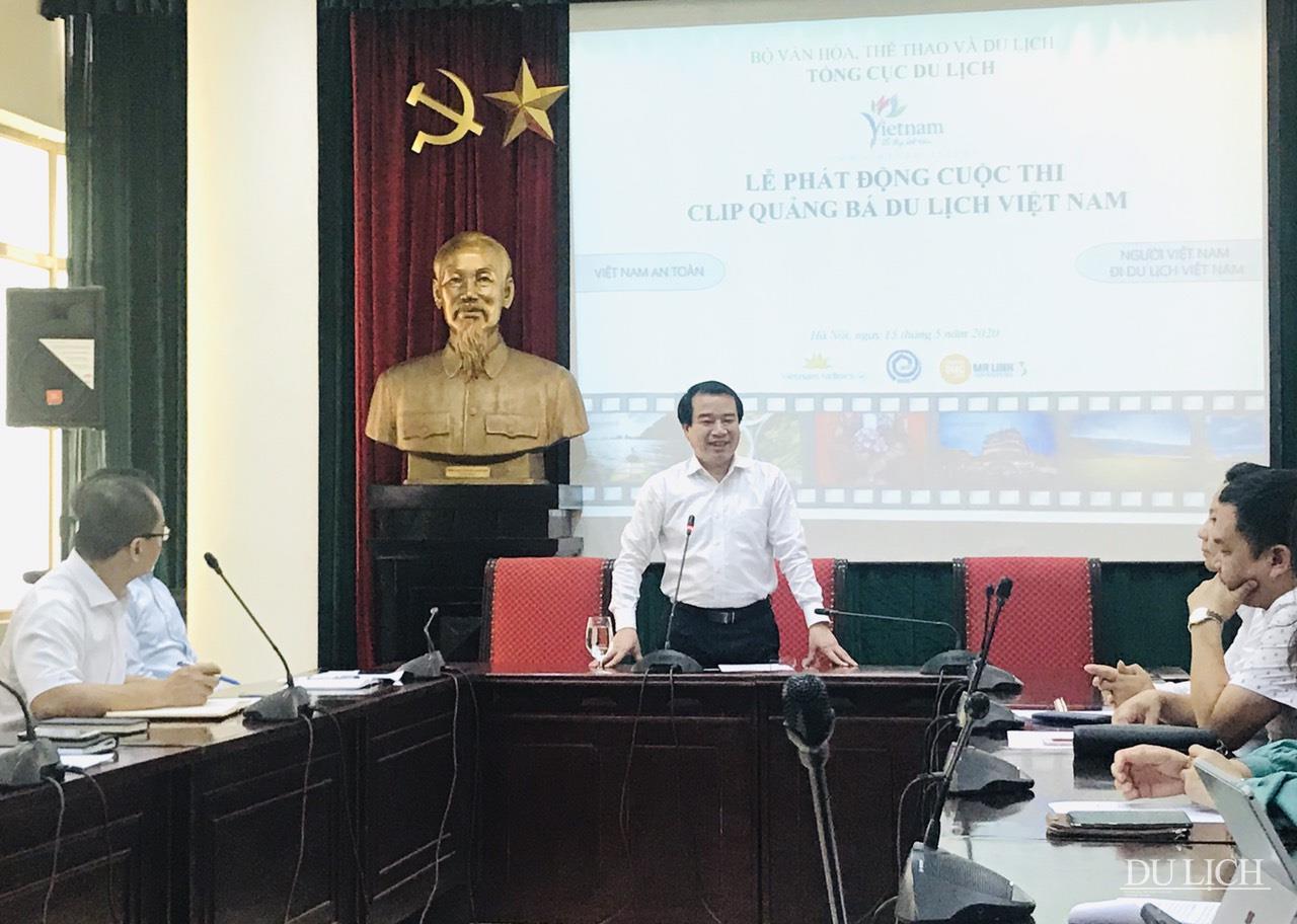 Phó Tổng cục trưởng TCDL Hà Văn Siêu phát biểu tại lễ phát động Cuộc thi